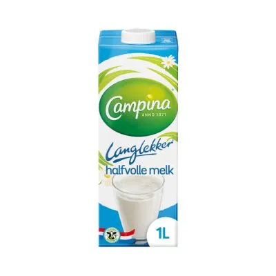 Campina langlekker halfvolle melk pak (12x 1 liter)