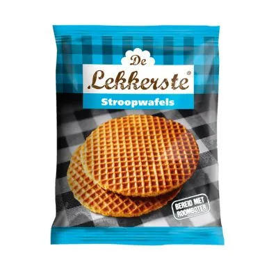 De Lekkerste Roomboter Stroopwafels 80gr (24x 2 stuks)