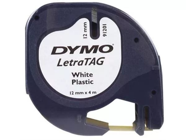 Dymo LetraTAG tape plastic white (12mm x 4m) - Wholesale