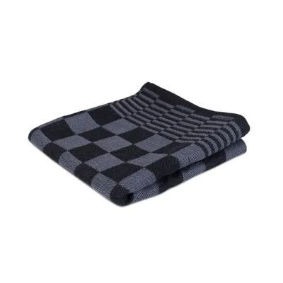 Weco Theedoek Geblokt Zwart 70x70cm (6 stuks)