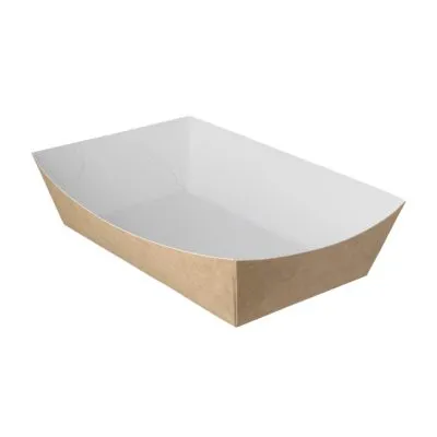 Frietbakje A14 kraft / wit BIO (400 stuks)