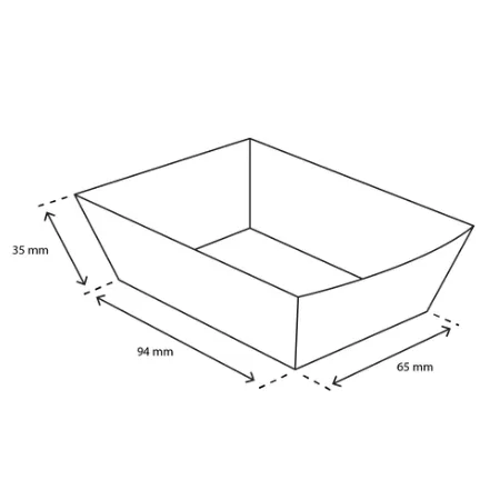 Plateau à frites A7 kraft/blanc BIO (400 pièces) - Grossiste