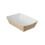 Barquette frites A9 kraft/blanc BIO (400 pièces)
