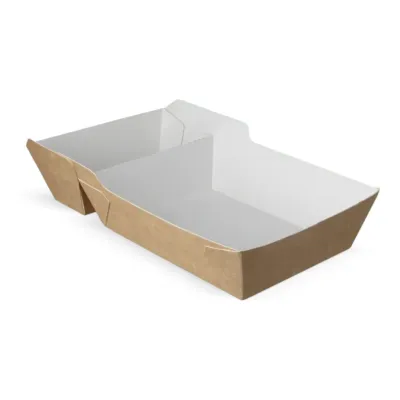 Frietbakje A20 BIO kraft/wit (A14+saus)(400 stuks)