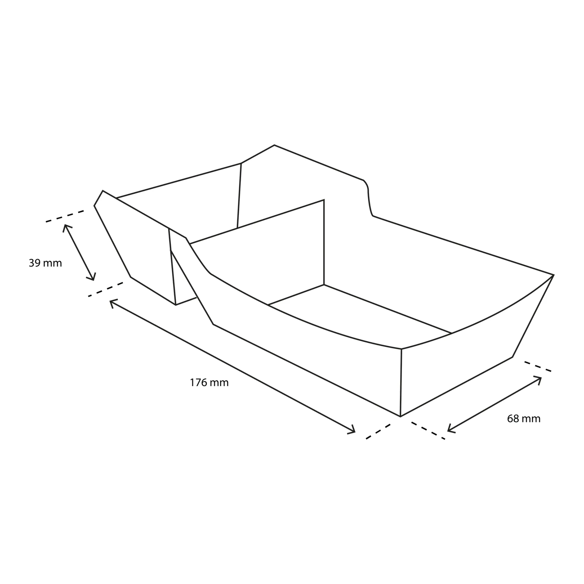 Frietbakje A22 kraft/wit BIO (A9+saus)(400 stuks)
