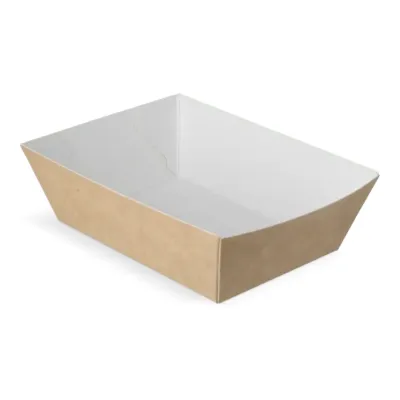 Frietbakje A7 kraft/wit BIO (400 stuks)