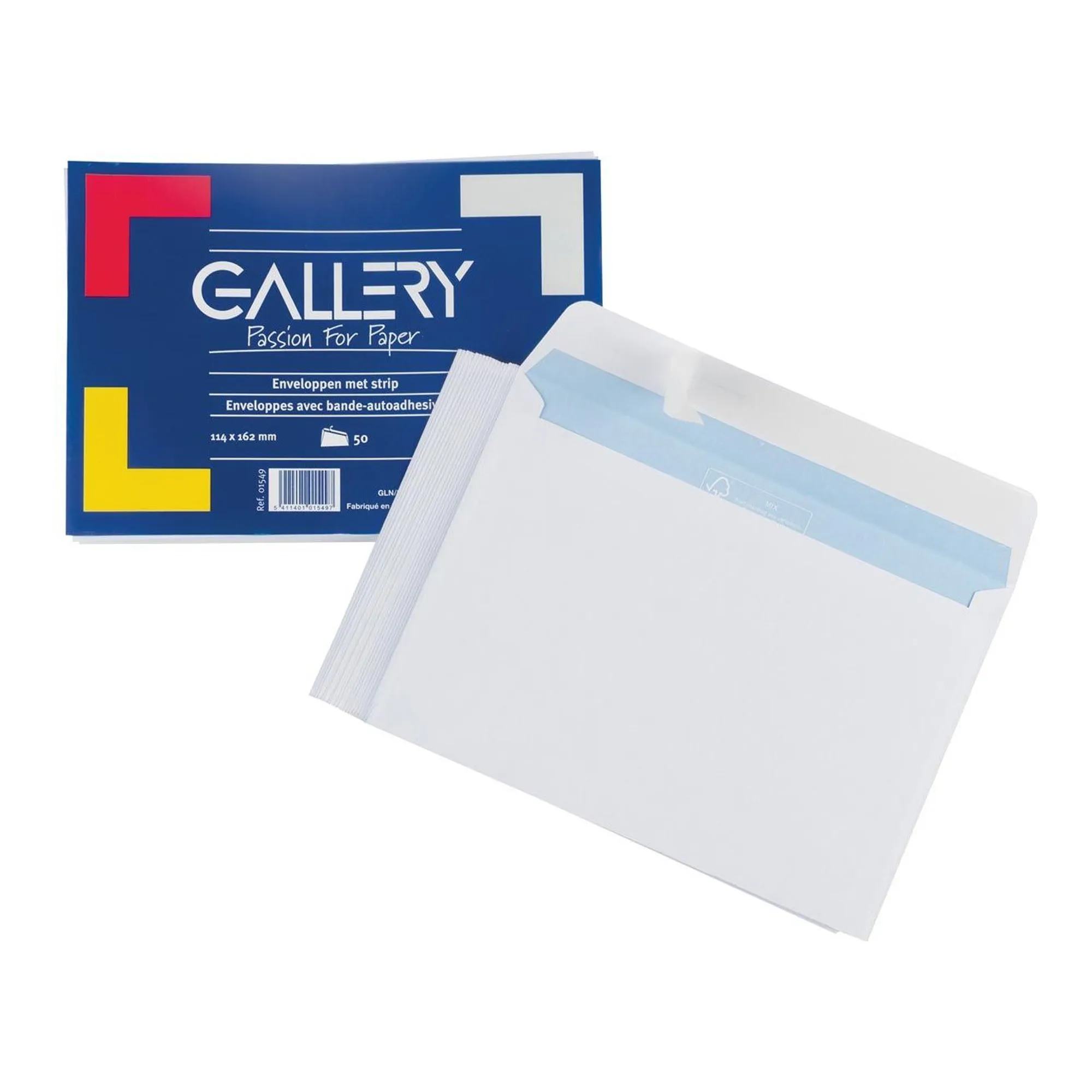 Gallery Enveloppen ft 114 x 162 mm, Stripsluiting (50 stuks)
