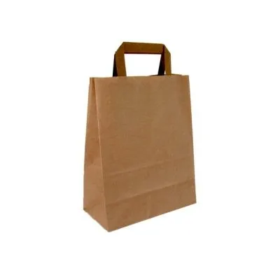 Papieren draagtas klein 22+10x28cm bruin (250 stuks)