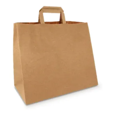 Papieren Draagtas Groot 32+17x27cm bruin (250 stuks)