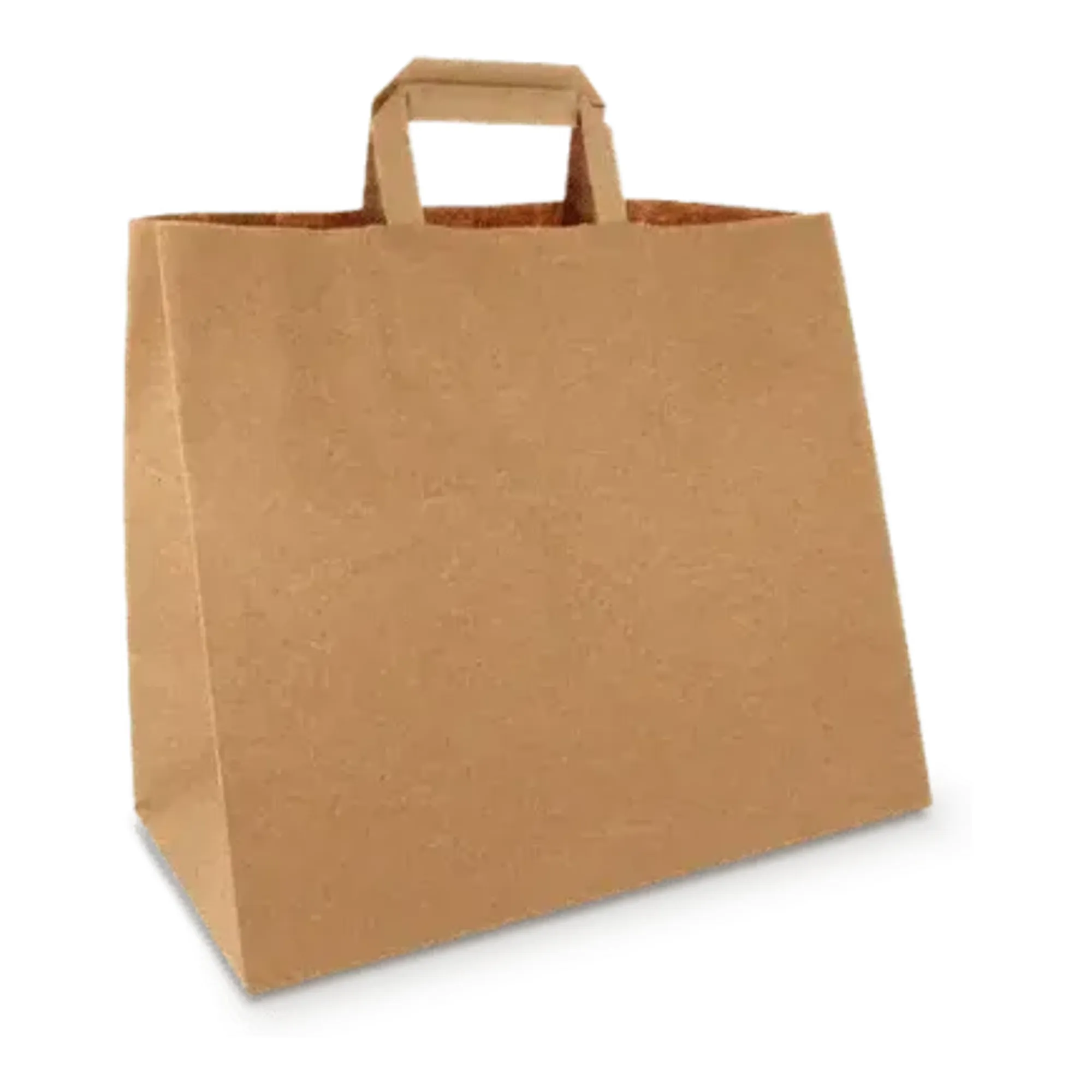 Papieren Draagtas Groot 32+17x27cm bruin (250 stuks)