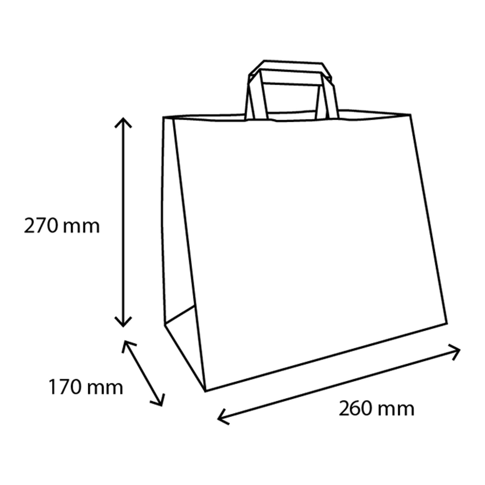 Papieren Draagtas Middel 26+17x27cm Bruin (250 stuks)
