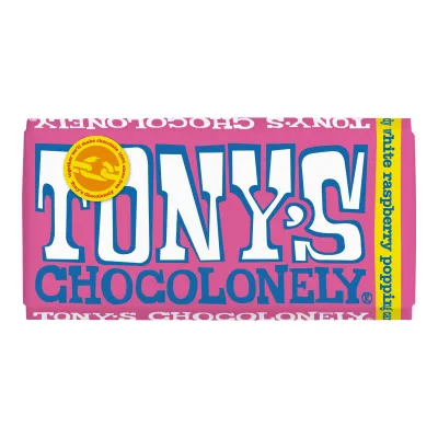 Tony’s Chocolonely Reep Wit Framboos Knettersuiker (15x 180gr)