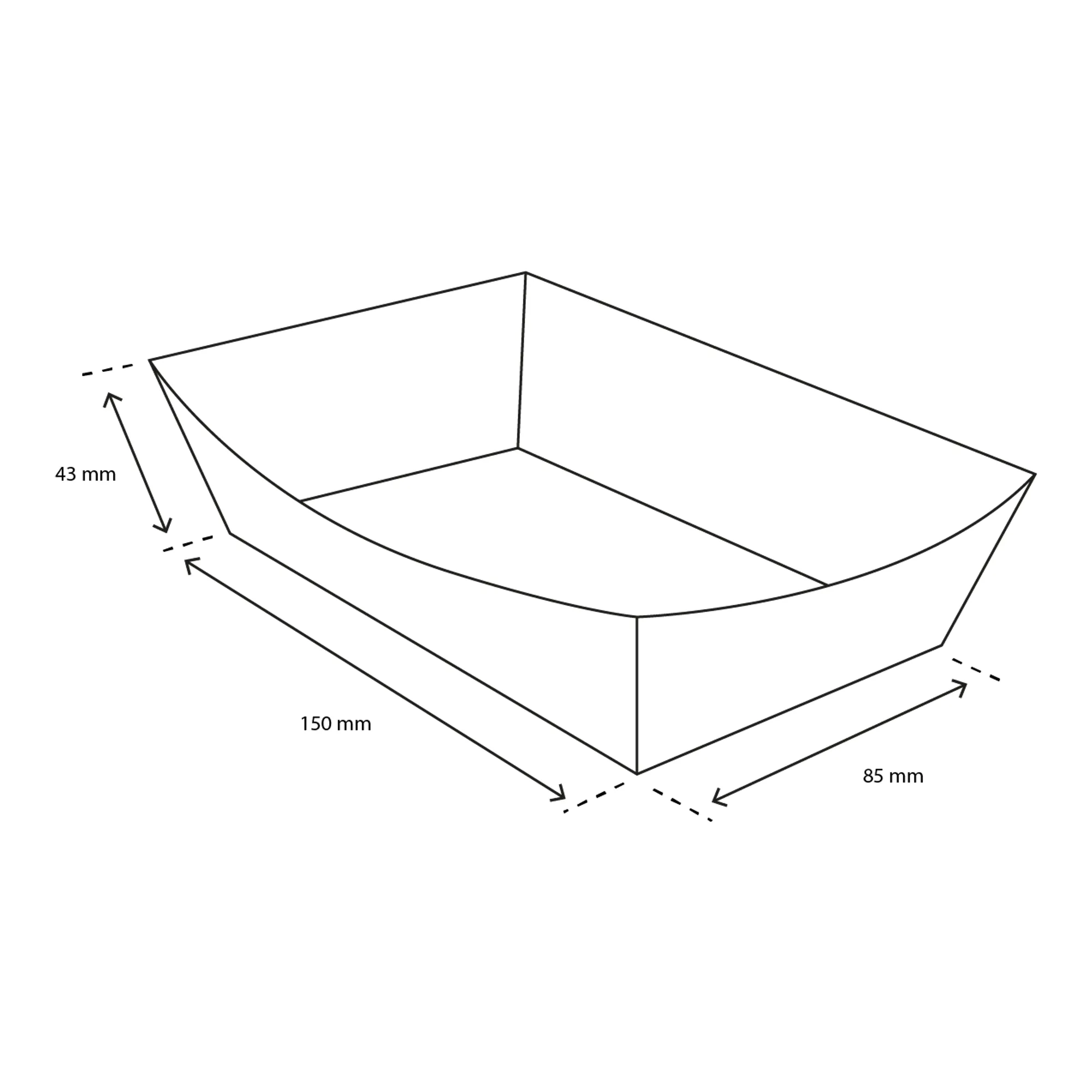 Frietbakje A14 Kraft/Wit BIO (400 stuks)