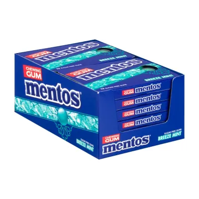 Mentos Gum Breeze Mint Blister (12 stuks)