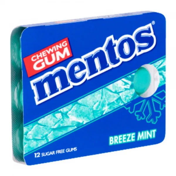 Mentos Gum Breeze Mint Blister (12 stuks)