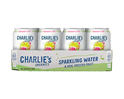 Charlie’s Organics Sparkling Water Raspberry & Lime Bio (12x 33cl)