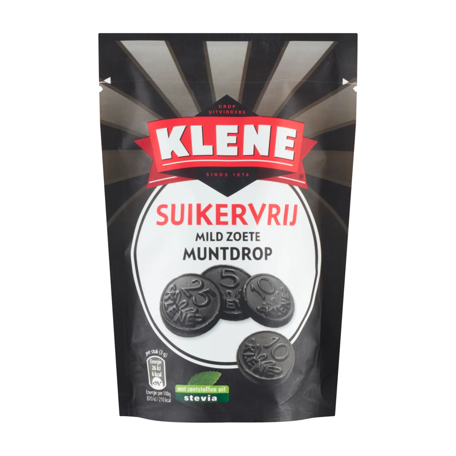 Klene Suikervrij Mild Zoete Muntdrop (12x 100gr)
