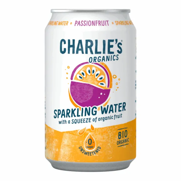 Charlie's Organic Sparkling Water Passionfruit Bio (12x 33cl) - Afbeelding 2