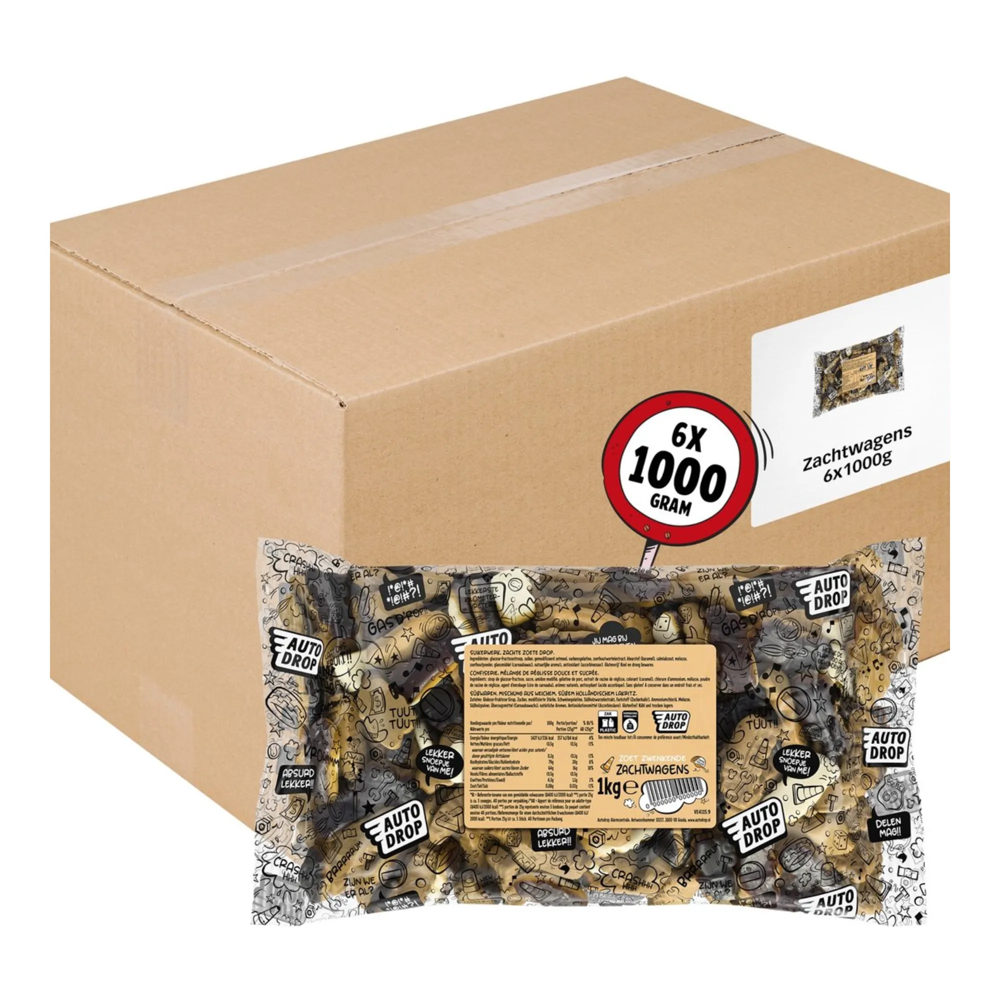 Autodrop Zacht Wagens (6x1kg)