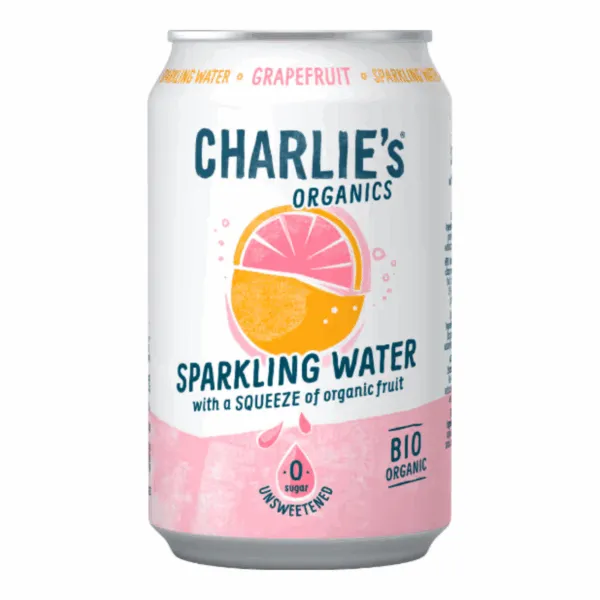 Charlie's Organic Sparkling Water Grapefruit Bio (12x 33cl) - Afbeelding 2