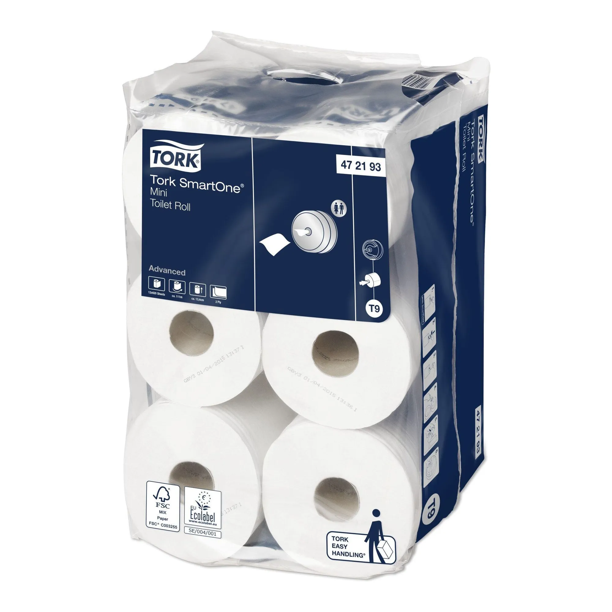 Tork Toiletpapier Smartone Mini 2lgs T9 111mtr 13.4cm (12 stuks)