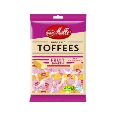 Van Melle Toffees Fruit Vegan Zak (12x225gr)