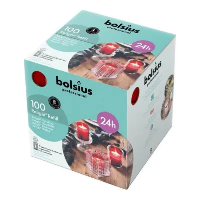 Bolsius Relight Navulling Rood Ø52x64 mm 24 uur (100 stuks)