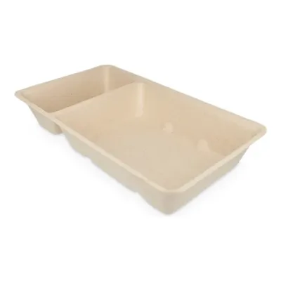 Snackbakje A20 Bagasse PFAS-vrij (A14+saus) (500 stuks)