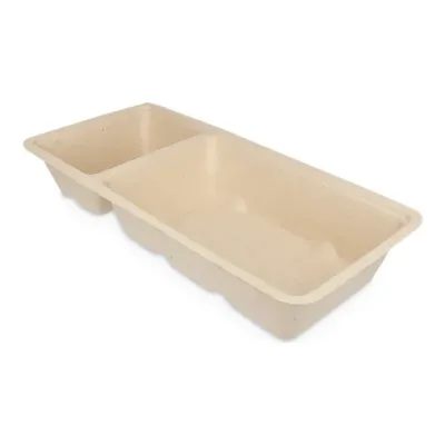 Snackbakje A22 Bagasse PFAS-vrij (A9+saus) (500 stuks)