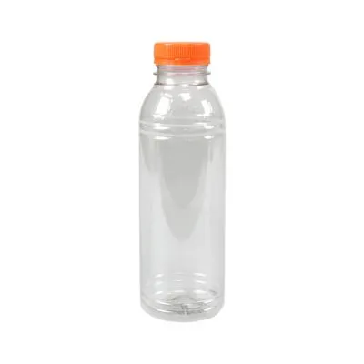 Fles RPET 500 ml met oranje dop