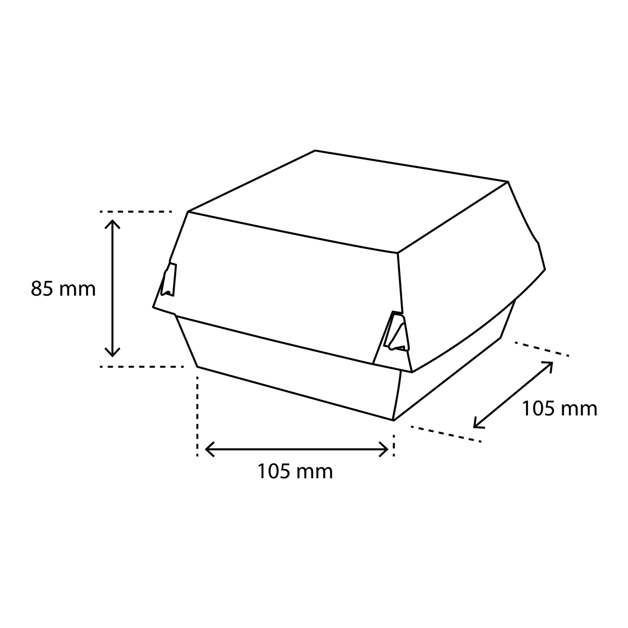 Hamburgerbak Middel Kraft/Wit (400 stuks)