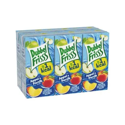 Dubbelfrisss appel perzik pakje 200 ml 5 x 6-pack