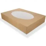 Cateringdoos Bio Kraft met Venster 46x32x8cm (10 stuks)