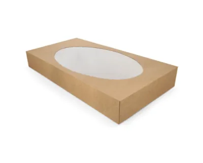 Cateringdoos Bio Kraft met Venster 56x32x8cm (10 stuks)