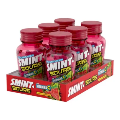 Smint Sours Aardbei Pot (6x 70 stuks)