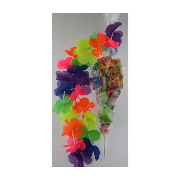Sac à bonbons moyen avec guirlande hawaïenne (30 pièces)