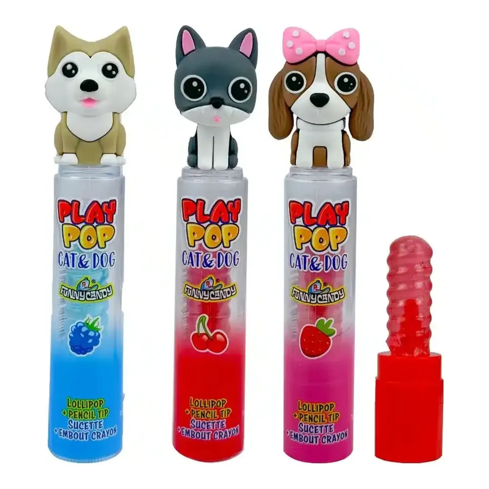 Lollie met kat of hond hoofd (18x 9gr)