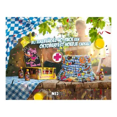 Mini flugel vodka 10% 40×0.02ltr. + oktoberfesthoedje