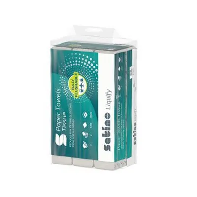 Satino liquify handdoek v-vouw 2lgs 24x21cm a4020