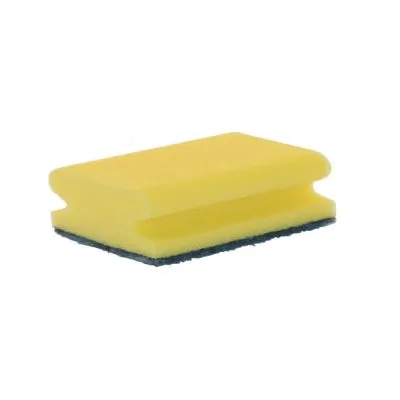 Scouring pad with handle yellow/green approx. 140x70x42 m