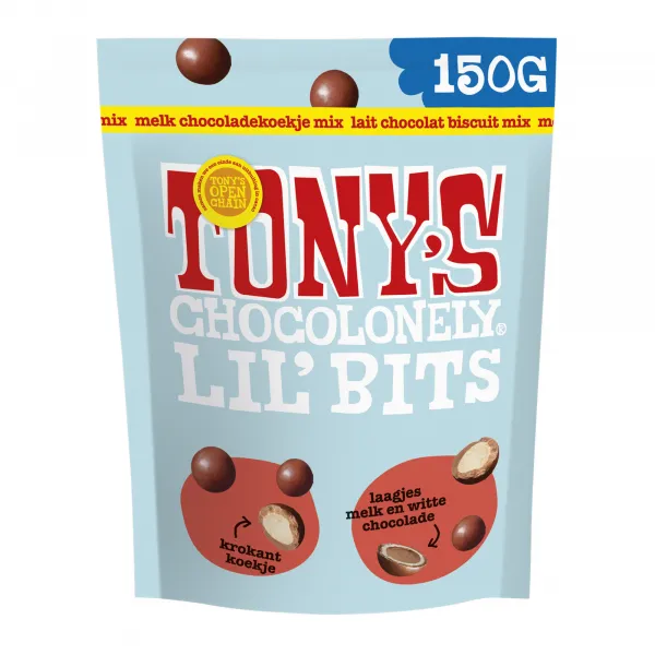 Tony’s Chocolonely Lil’ Bits Chocoladekoekje mix zak (8x 150gr)