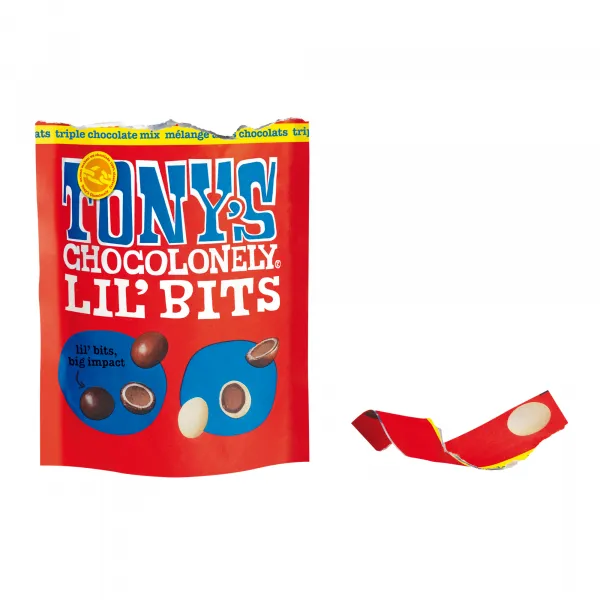 Tony’s Chocolonely Lil’ Bits Triple Chocolate zak (8x 150gr)
