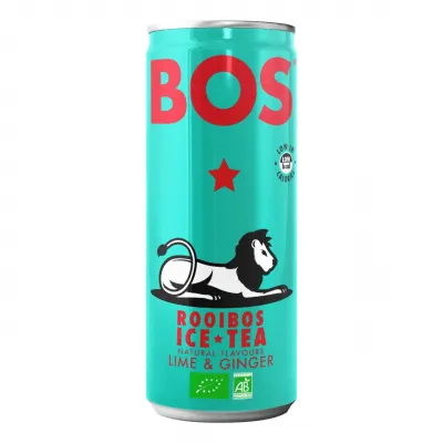 Bos Ice Tea Lime & Ginger BIO blik (12x 250ml)