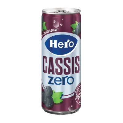 Hero small cassis zero blik 250 ml