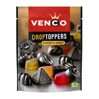 Venco droptoppers zacht zoet zak 225 gr