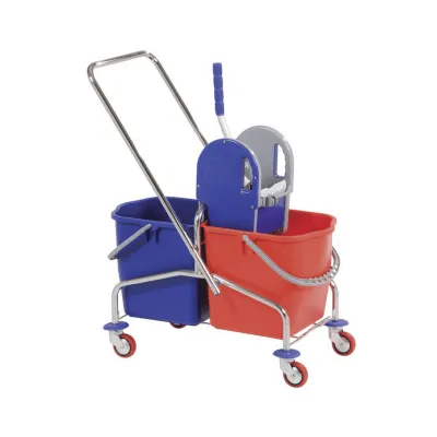 Mopwagen Chroom 2x 25 Liter Emmer incl. pers