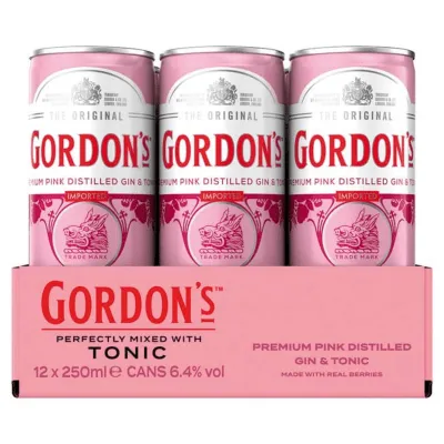 Gordon’s pink gin & tonic blik (12X 25cl)