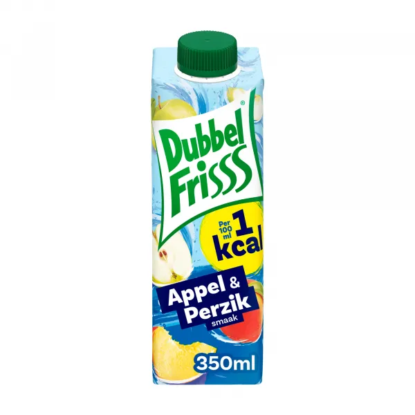 DubbelFrisss 1Kcal Appel Perzik pak (8x 350ml)