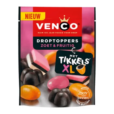 Venco Droptoppers Fruitig zak (10x 225gr)