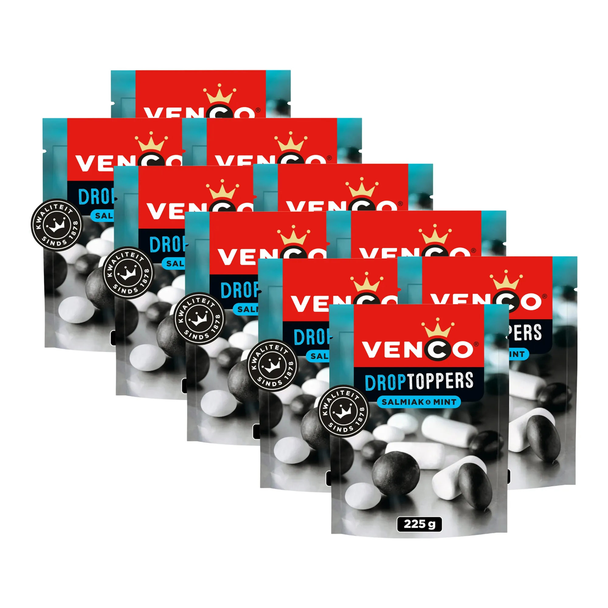 Venco Droptoppers Salmiak Mint (10x 225gr)